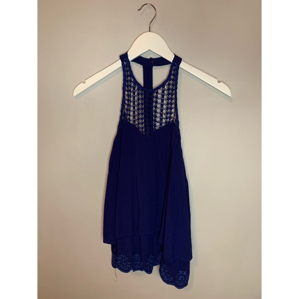 Blue halter top